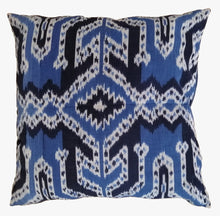 Load image into Gallery viewer, Ikat Pillow Cover, Blue. Cover Only with No Insert. 23inches x 23inches
