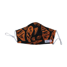 Load image into Gallery viewer, Kids Children Hand Dyed Indonesia Batik Face Covering 100% Cotton - Black Orange Seashell