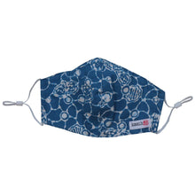 Load image into Gallery viewer, Kids Children Hand Dyed Indonesia Batik Face Covering 100% Cotton - Blue Boulder