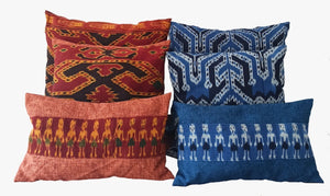 Ikat Pillow Cover, Blue. Cover Only with No Insert. 20inches x 20inches