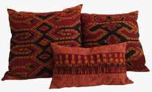 Load image into Gallery viewer, Ikat Pillow Cover, Red. Cover Only with No Insert. 12inches x 20inches
