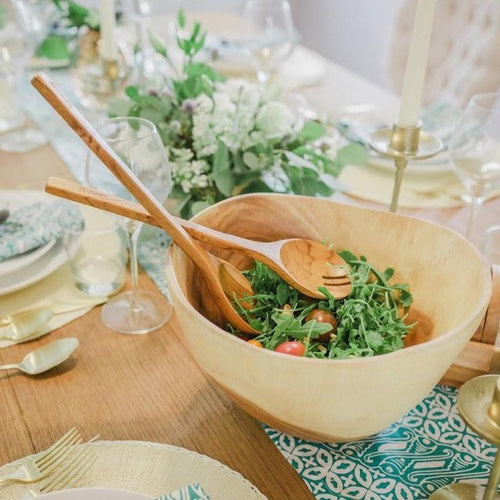 Teak Wood Salad Spoon and Fork Set