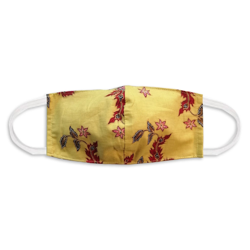 Batik Face Covering - Yellow Mustard
