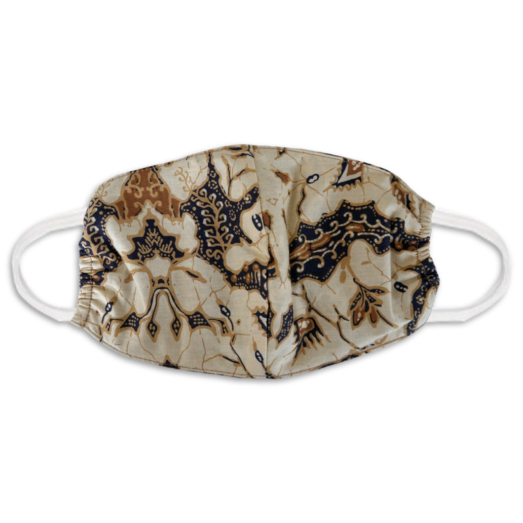 Batik Face Covering - Yellow and Brown