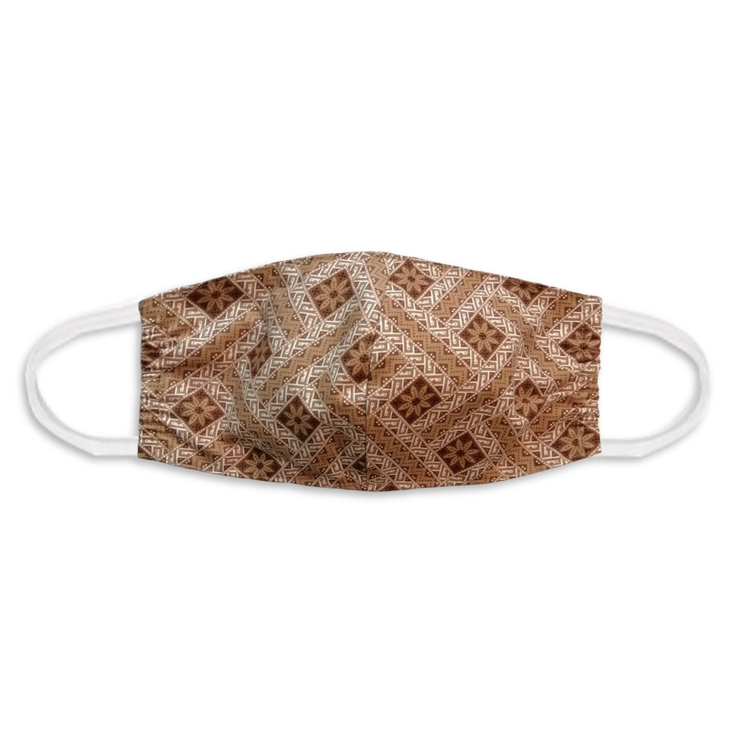 Batik Face Covering - Light Brown