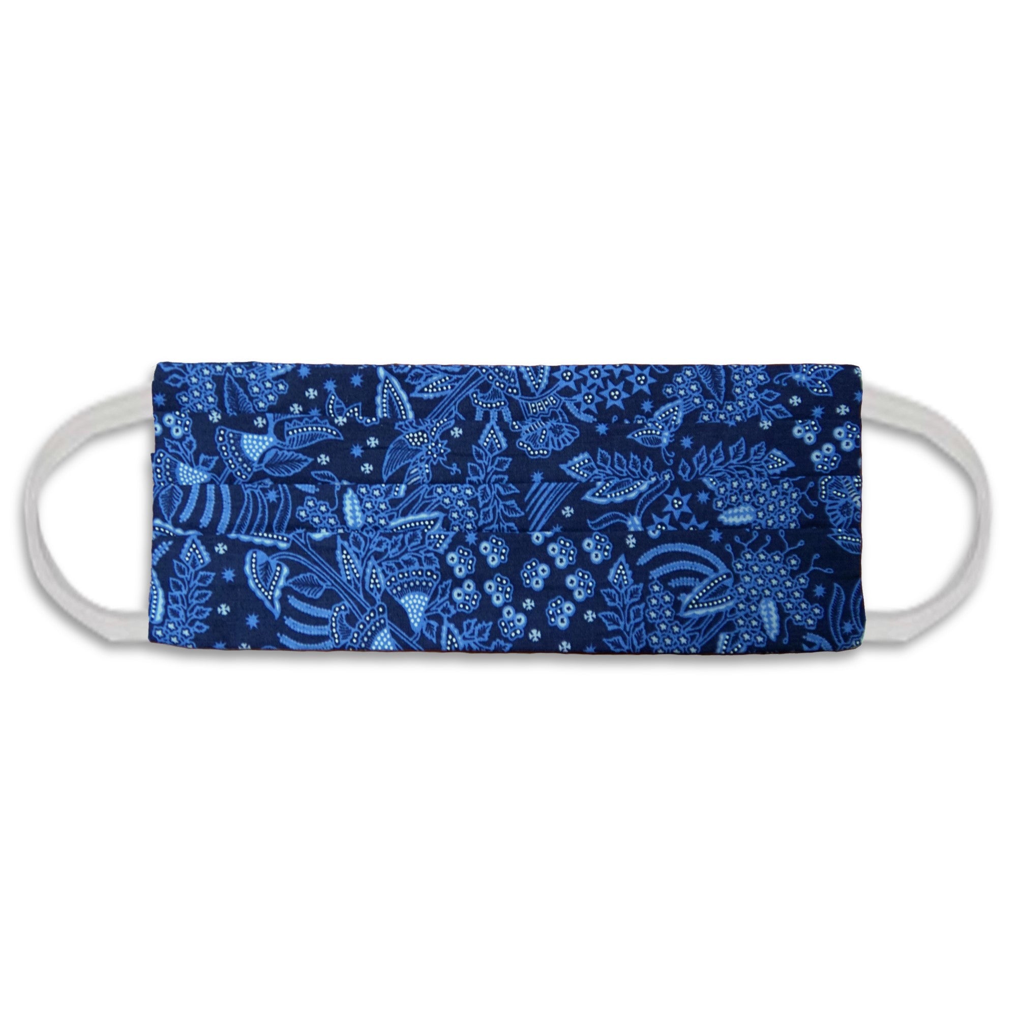 Rectangle Batik Face Mask with Insert Pocket - Blue