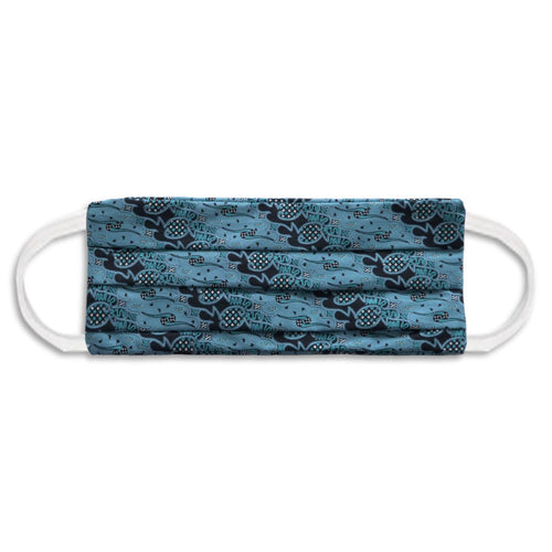 Rectangle Batik Face Covering with Insert Pocket - Turquoise - No Nose Wire
