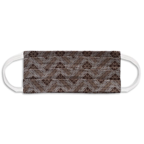 Rectangle Batik Face Covering with Insert Pocket - Light Brown - No Nose Wire