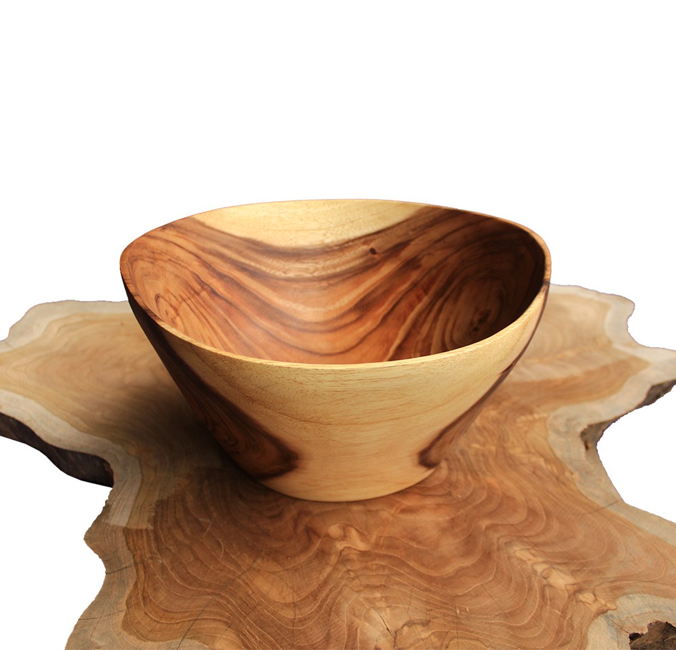 Large Suar Wood Salad Bowl & Servers Teak Set