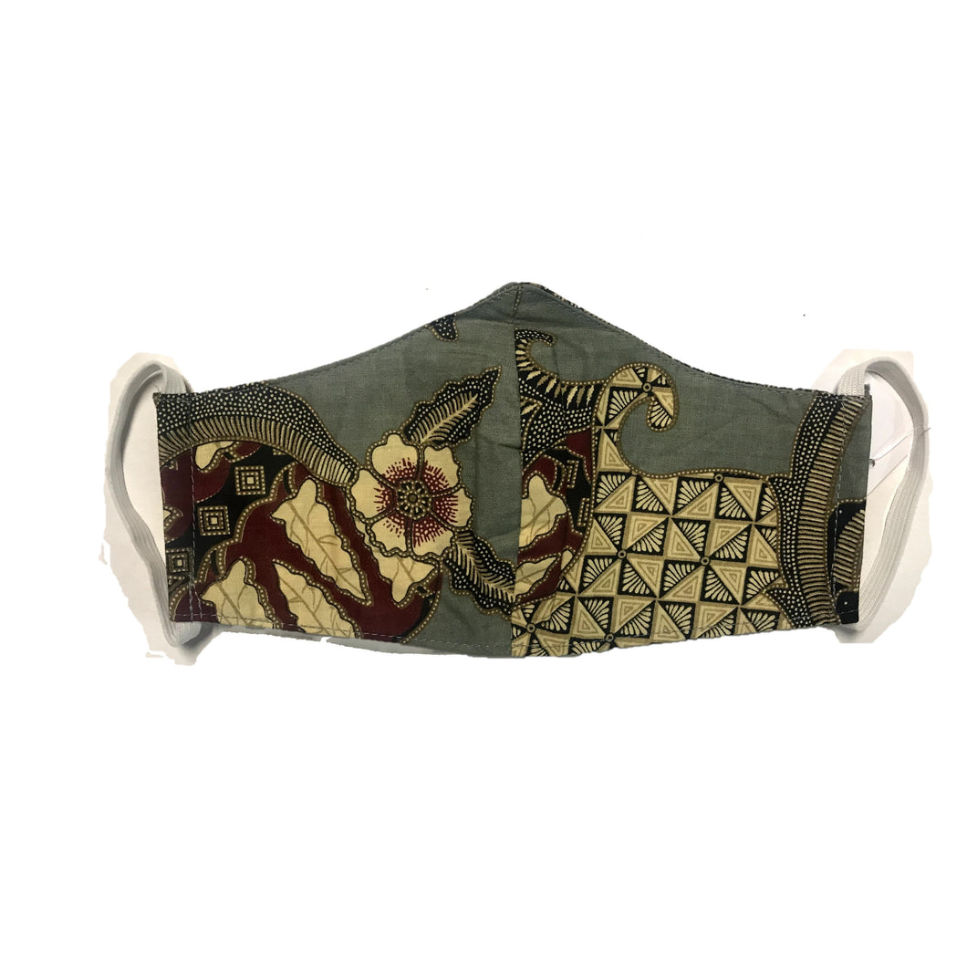 Bali Collection Batik Face Covering - Light Green - No Nose Wire
