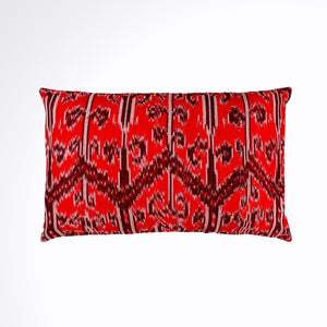Batik, Ikat Pillow Cover, Red & Black. Cover Only with No Insert. 12x18 inches