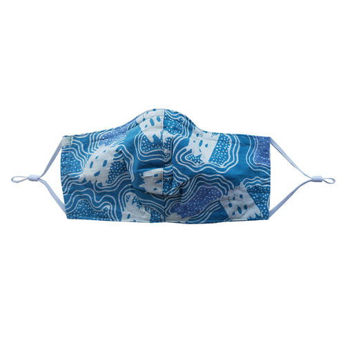 Rectangle Batik Face Mask with Insert Pocket - Purple
