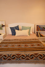 Load image into Gallery viewer, Ikat Blanket Throw, Black Grey Yellow Handwoven in Indonesia