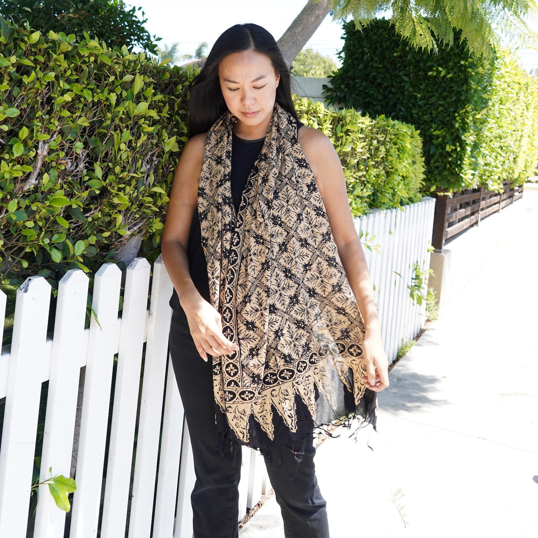 Handmade Batik Scarf - Cotton - Harvest