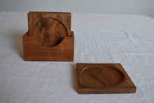Load image into Gallery viewer, Handmade Teak Wood Coaster Set of Four - Square