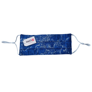 Batik Face Mask with Pocket for Filter - Blue and Cream