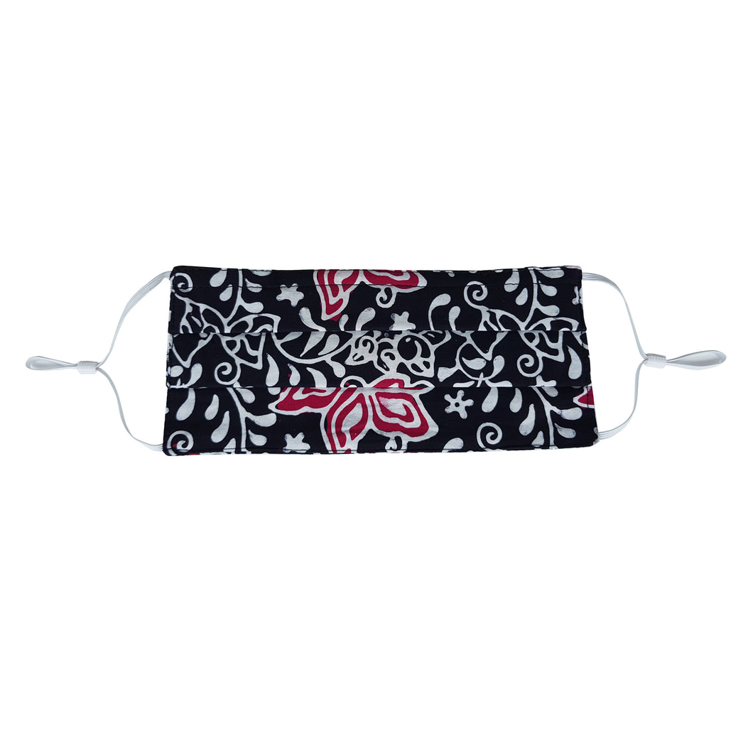 Rectangle Batik Face Mask with Insert Pocket - Cream