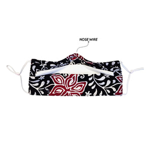 Batik Face Mask with Insert Pocket - Blue & Pink