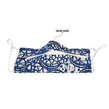 Load image into Gallery viewer, Rectangle Batik Face Mask with Insert Pocket - Blue &amp; Pink