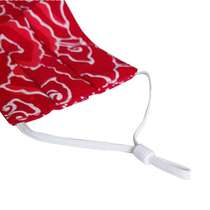 Kids Rectangle Batik Face Mask - Red