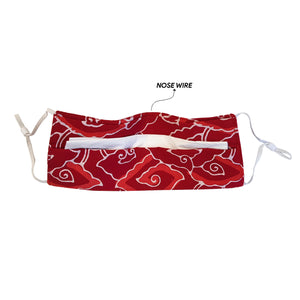 Kids Rectangle Batik Face Mask - Orange