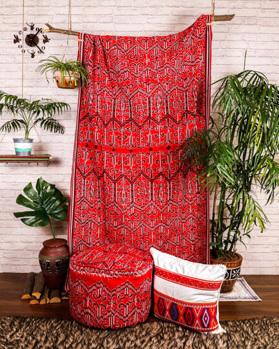 Ikat Blanket Throw, Red from Toraja, Indonesia