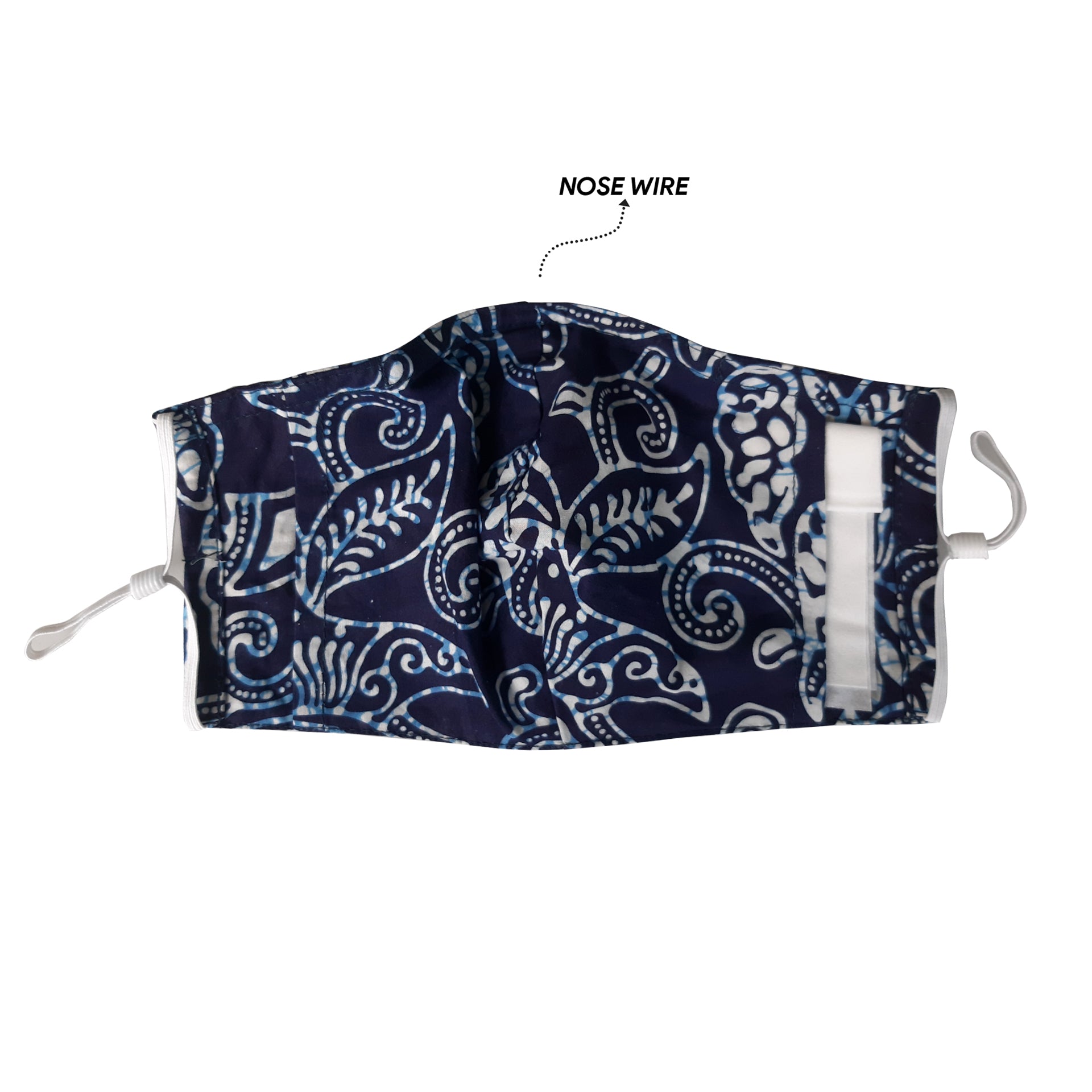 Lombok Collection Rectangle Batik Face Mask - Rain