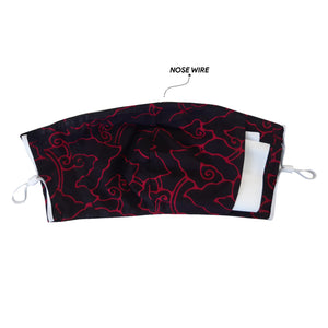 Gili Collection Batik Face Covering - Storm in Black