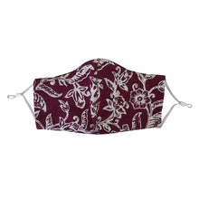 Load image into Gallery viewer, Hand Dyed Indonesia Batik Face Mask Three Layers 100% Cotton with Nose Wire Filter Pocket Soft Elastic Band