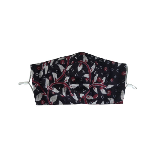 Hand Dyed Indonesia Batik Face Mask Three Layers 100% Cotton with Nose Wire Filter Pocket Soft Elastic Band