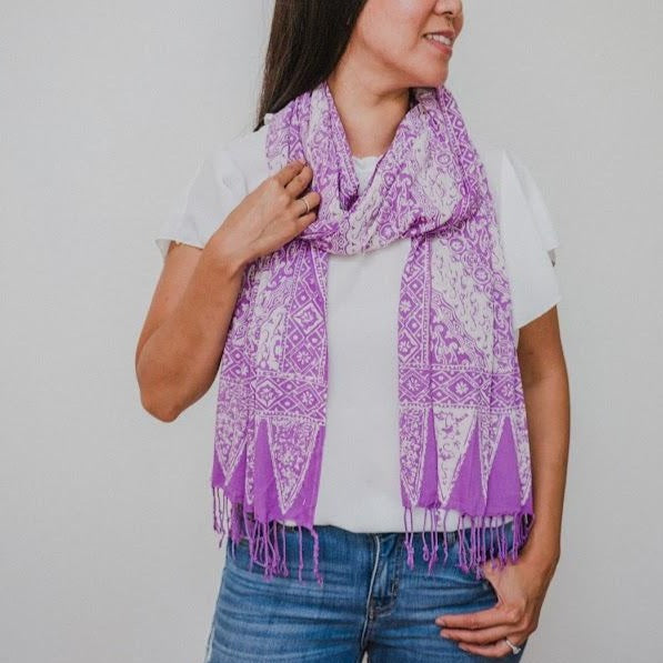 Handmade Batik Scarf - Cotton - Blade