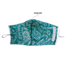 Load image into Gallery viewer, Gili Collection Batik Face Covering - Foliage in Green