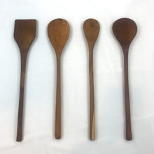 Load image into Gallery viewer, Set of 4 Cooking Kitchen Utensils Teak Wood 14inches ( Three spoons and one spatula)