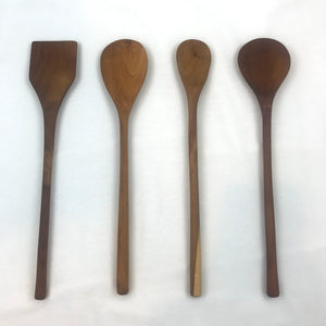 Set of 4 Cooking Kitchen Utensils Teak Wood 14inches ( Three spoons and one spatula)