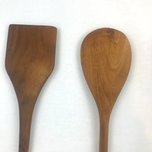 Load image into Gallery viewer, Set of 4 Cooking Kitchen Utensils Teak Wood 14inches ( Three spoons and one spatula)