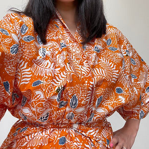 Handmade Batik Robe/ Kimono - Cotton - Carnelian