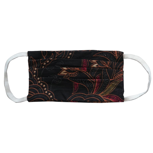 Kids Rectangle Batik Face Mask - Black