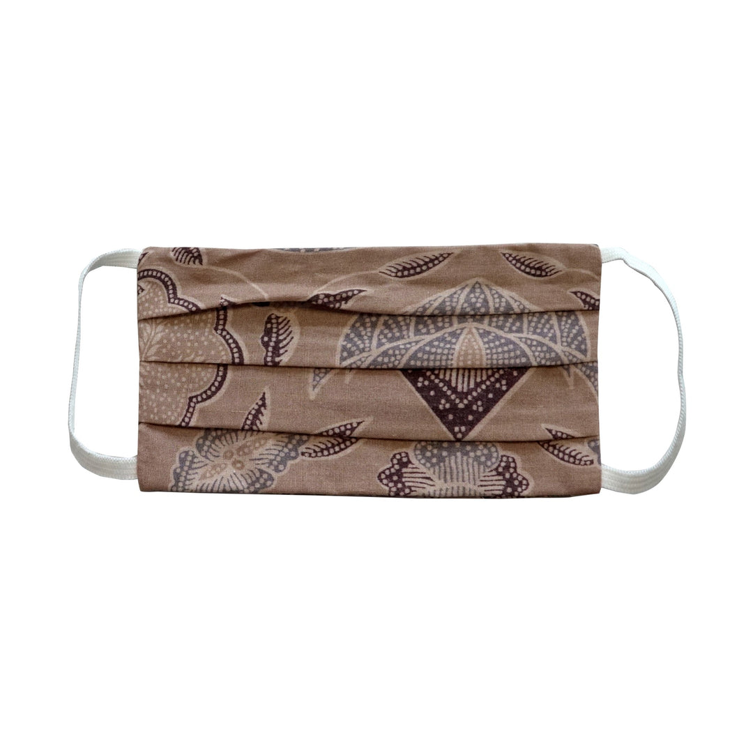 Kids Rectangle Batik Face Mask - Cream