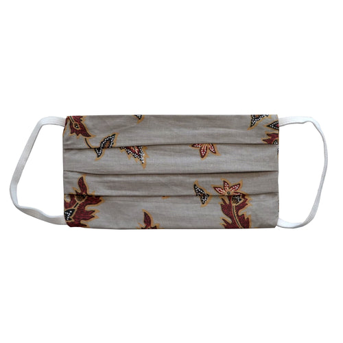 Kids Rectangle Batik Face Mask - Light Gray