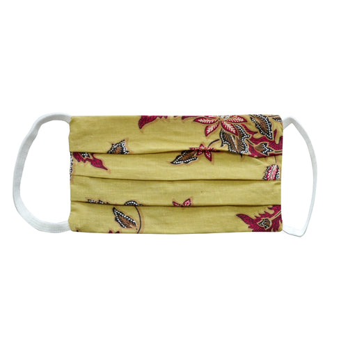 Kids Rectangle Batik Face Mask - Yellow Mustard