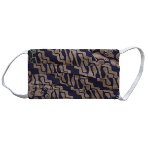 Kids Rectangle Batik Face Mask - Blue and Cream