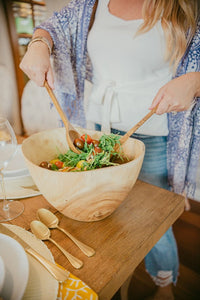 Teak Wood Salad Spoon and Fork Set