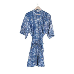 Handmade Batik Robe/ Kimono - Cotton - Stone