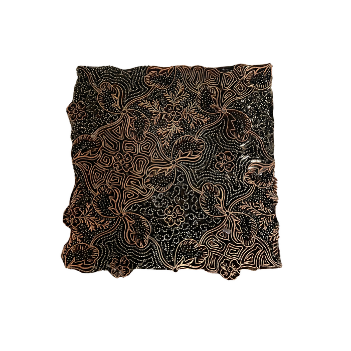 Batik Copper Cap Stamp Indonesian Metal Hand-Stamped Vintage