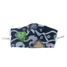 Load image into Gallery viewer, Hand Dyed Indonesia Batik Face Mask Three Layers 100% Cotton with Nose Wire Filter Pocket Soft Elastic Band Blue Path