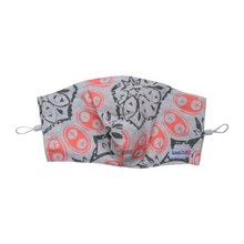 Load image into Gallery viewer, Hand Dyed Indonesia Batik Face Mask Three Layers 100% Cotton with Nose Wire Filter Pocket Soft Elastic Band White Autumn Coral