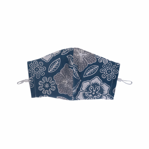 Hand Dyed Indonesia Batik Face Mask Three Layers 100% Cotton with Nose Wire Filter Pocket Soft Elastic Band