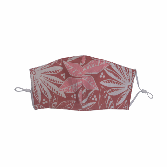 Hand Dyed Indonesia Batik Face Mask Three Layers 100% Cotton with Nose Wire Filter Pocket Soft Elastic Band