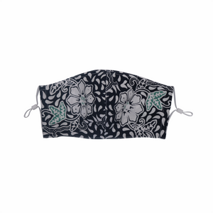 Hand Dyed Indonesia Batik Face Mask Three Layers 100% Cotton with Nose Wire Filter Pocket Soft Elastic Band