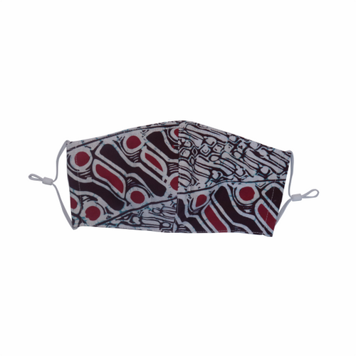 Hand Dyed Indonesia Batik Face Mask Three Layers 100% Cotton with Nose Wire Filter Pocket Soft Elastic Band